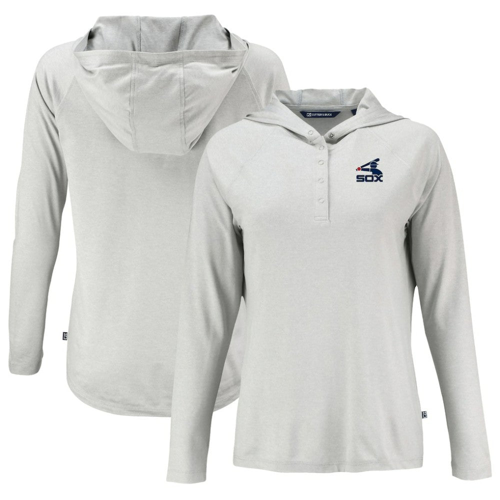 Chicago White Sox Cutter & Buck Women's Cooperstown Collection Coastline Epic Comfort Eco Recycled Hoodie Raglan Long Sleeve T-Shirt - MLB Hoodies