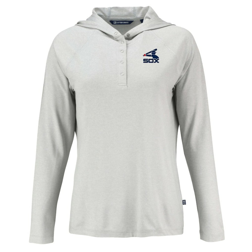 Chicago White Sox Cutter & Buck Women's Cooperstown Collection Coastline Epic Comfort Eco Recycled Hoodie Raglan Long Sleeve T-Shirt - MLB Hoodies