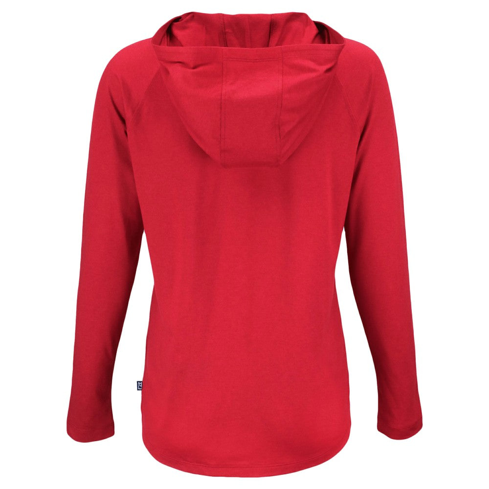 Cincinnati Reds Cutter & Buck Women's Stars And Stripes Coastline Epic Comfort Eco Recycled Hoodie Raglan Long Sleeve T-Shirt - MLB Hoodies