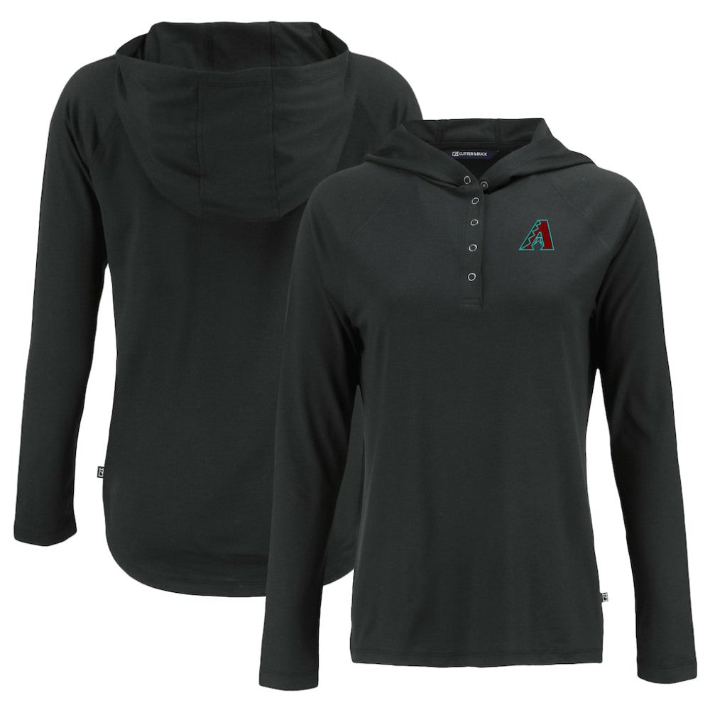 Arizona Diamondbacks Cutter & Buck Women's  Coastline Epic Comfort Eco Recycled Hoodie Raglan Long Sleeve T-Shirt - MLB Hoodies