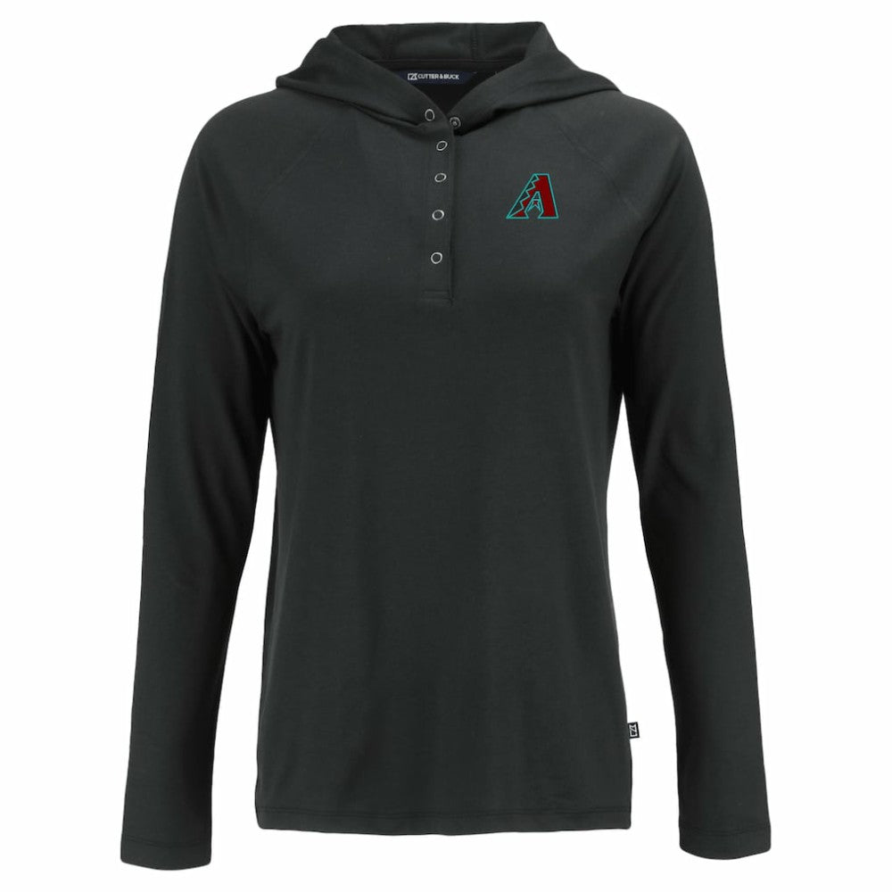 Arizona Diamondbacks Cutter & Buck Women's  Coastline Epic Comfort Eco Recycled Hoodie Raglan Long Sleeve T-Shirt - MLB Hoodies