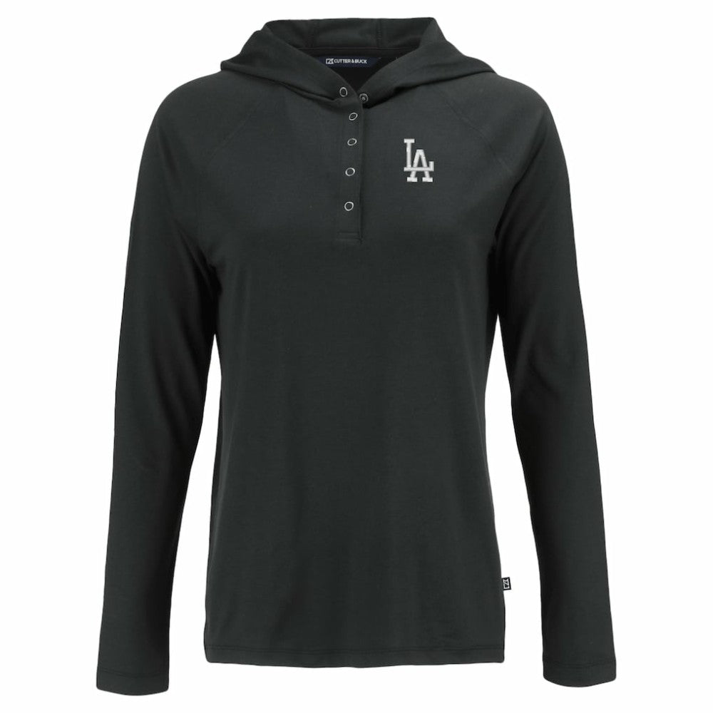 Los Angeles Dodgers Cutter & Buck Women's  Coastline Epic Comfort Eco Recycled Hoodie Raglan Long Sleeve T-Shirt - MLB Hoodies