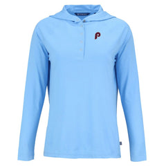 Philadelphia Phillies Cutter & Buck Women's Cooperstown Collection Coastline Epic Comfort Eco Recycled Hoodie Raglan Long Sleeve T-Shirt - MLB Hoodies