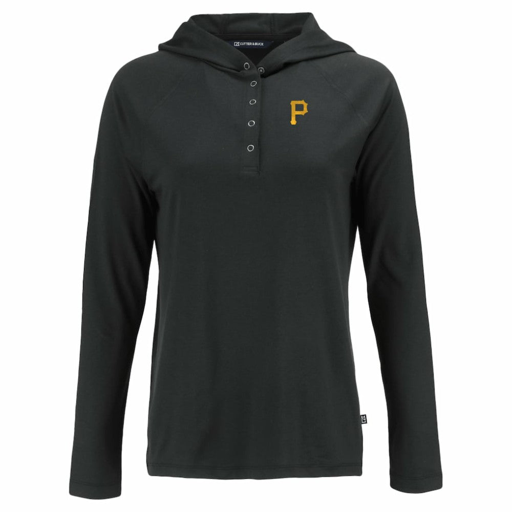 Pittsburgh Pirates Cutter & Buck Women's  Coastline Epic Comfort Eco Recycled Hoodie Raglan Long Sleeve T-Shirt - MLB Hoodies