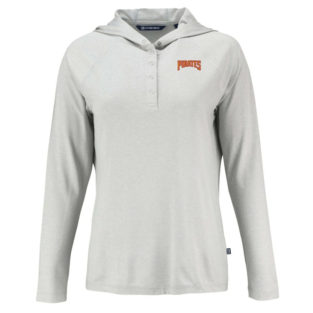 Pittsburgh Pirates Cutter & Buck Women's Cooperstown Collection Coastline Epic Comfort Eco Recycled Hoodie Raglan Long Sleeve T-Shirt - MLB Hoodies