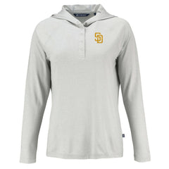 San Diego Padres Cutter & Buck Women's  Coastline Epic Comfort Eco Recycled Hoodie Raglan Long Sleeve T-Shirt - MLB Hoodies