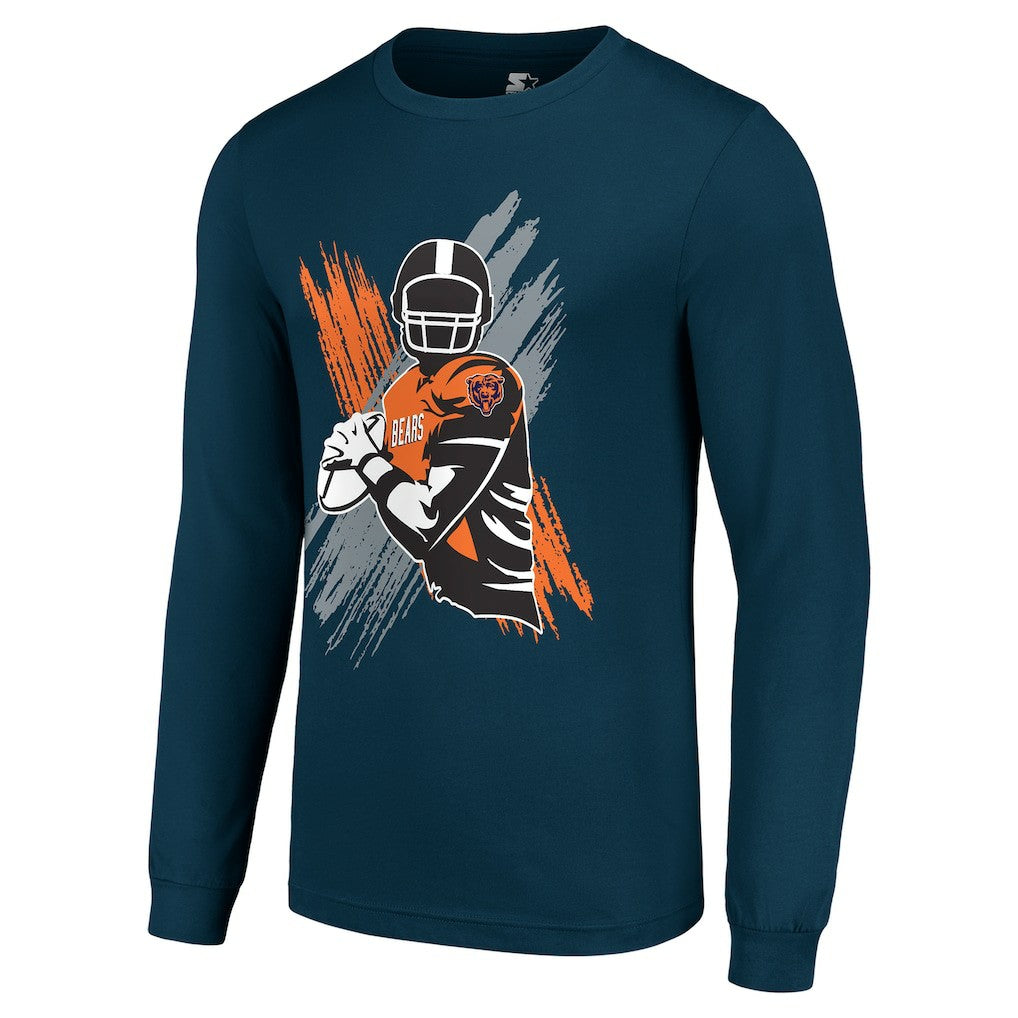 Chicago Bears Starter Player X Logo Graphic Long Sleeve T-Shirt | NFL New