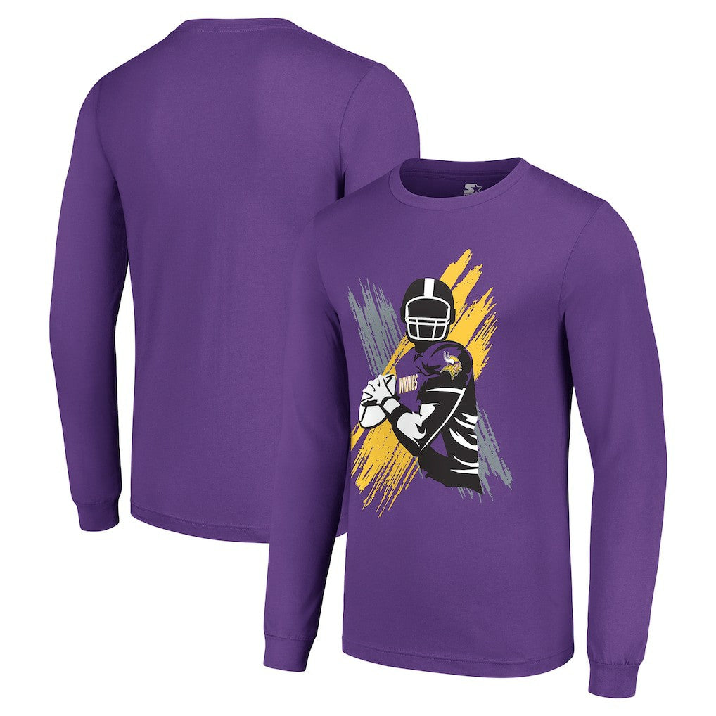 Minnesota Vikings Starter Player X Logo Graphic Long Sleeve T-Shirt | NFL Sale