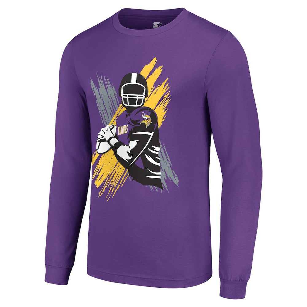 Minnesota Vikings Starter Player X Logo Graphic Long Sleeve T-Shirt | NFL Sale