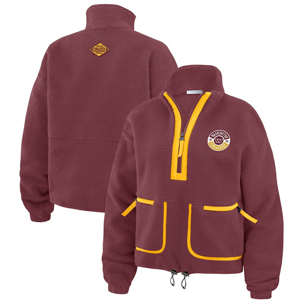 Washington Commanders WEAR by Erin Andrews Women's Polar Fleece Half-Zip Jacket | NFL Sale