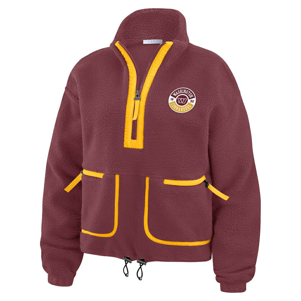 Washington Commanders WEAR by Erin Andrews Women's Polar Fleece Half-Zip Jacket | NFL Sale