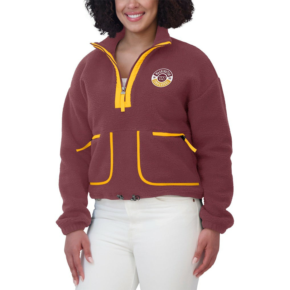 Washington Commanders WEAR by Erin Andrews Women's Polar Fleece Half-Zip Jacket | NFL Sale