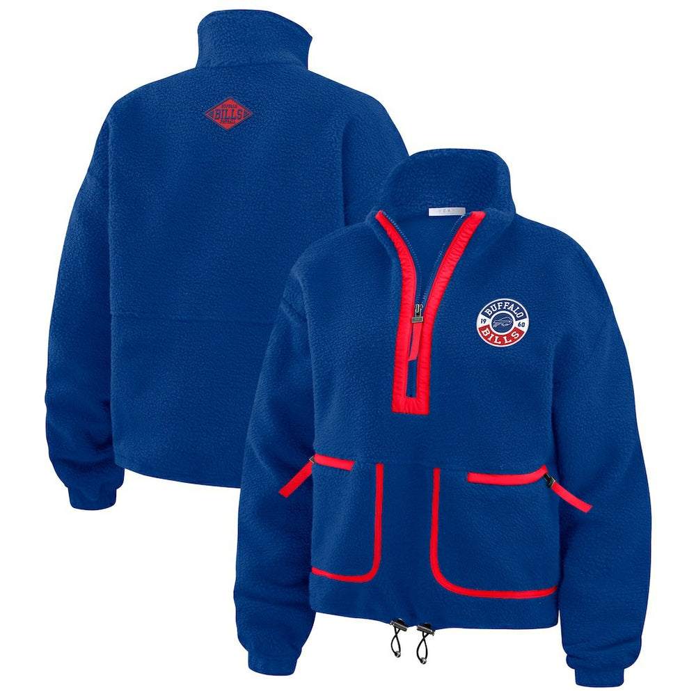 Buffalo Bills WEAR by Erin Andrews Women's Polar Fleece Half-Zip Jacket | NFL Outlet