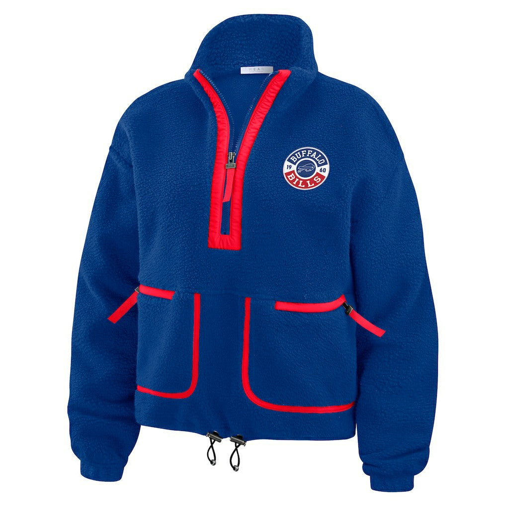 Buffalo Bills WEAR by Erin Andrews Women's Polar Fleece Half-Zip Jacket | NFL Outlet