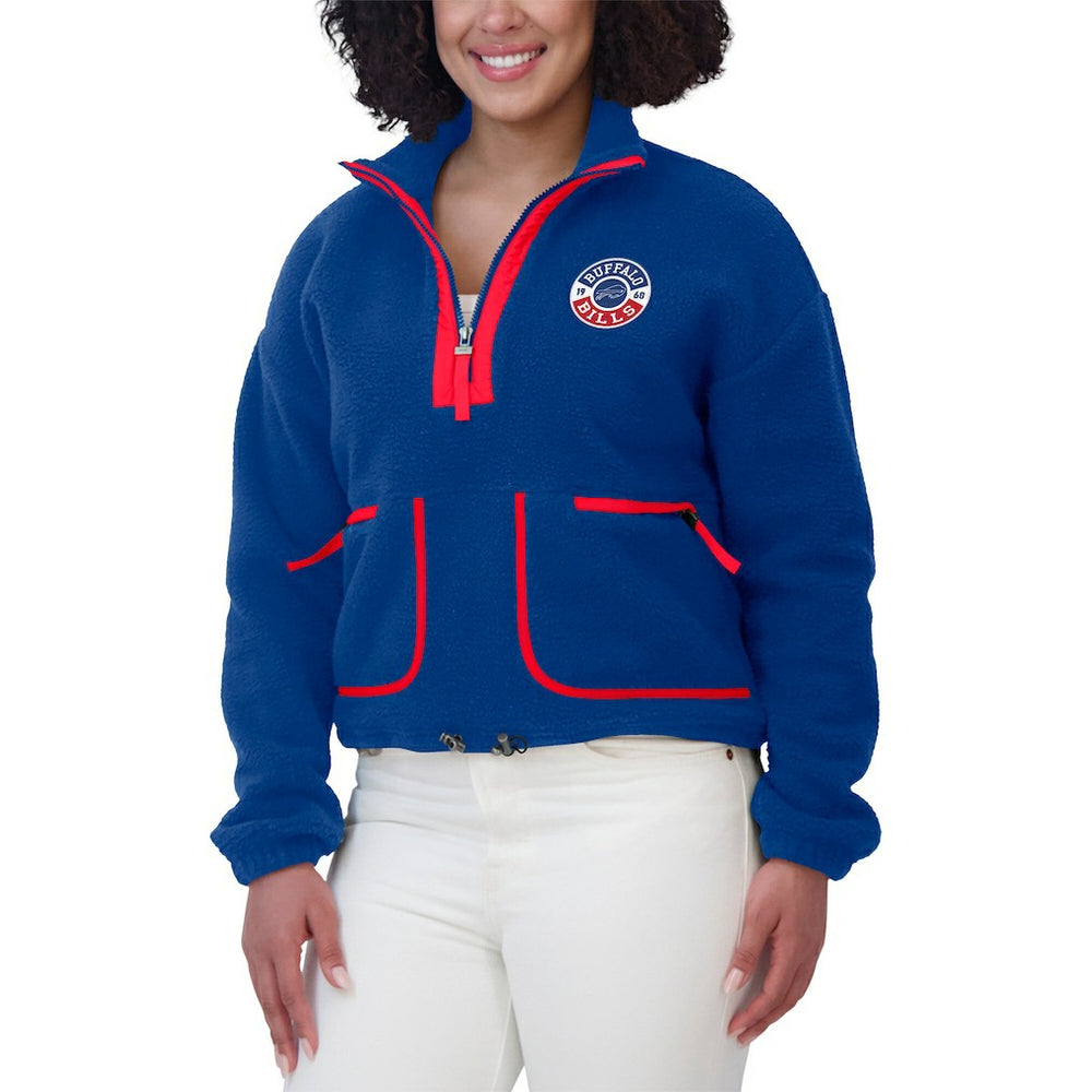 Buffalo Bills WEAR by Erin Andrews Women's Polar Fleece Half-Zip Jacket | NFL Outlet