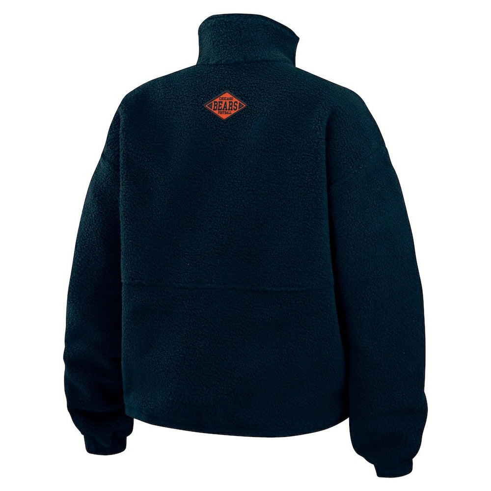 Chicago Bears WEAR by Erin Andrews Women's Polar Fleece Half-Zip Jacket | NFL Outlet