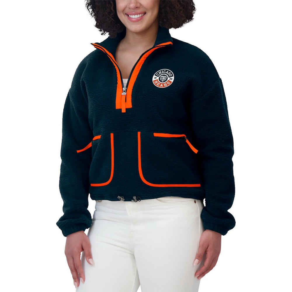 Chicago Bears WEAR by Erin Andrews Women's Polar Fleece Half-Zip Jacket | NFL Outlet