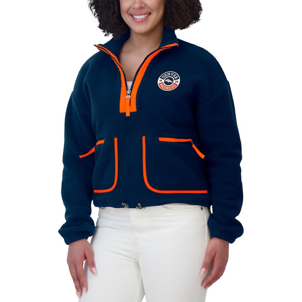 Denver Broncos WEAR by Erin Andrews Women's Polar Fleece Half-Zip Jacket | NFL Sale