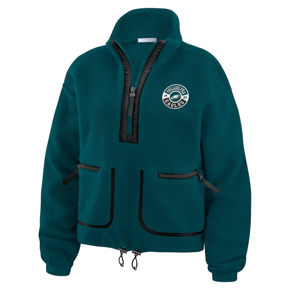Philadelphia Eagles WEAR by Erin Andrews Women's Polar Fleece Half-Zip Jacket | NFL Hot