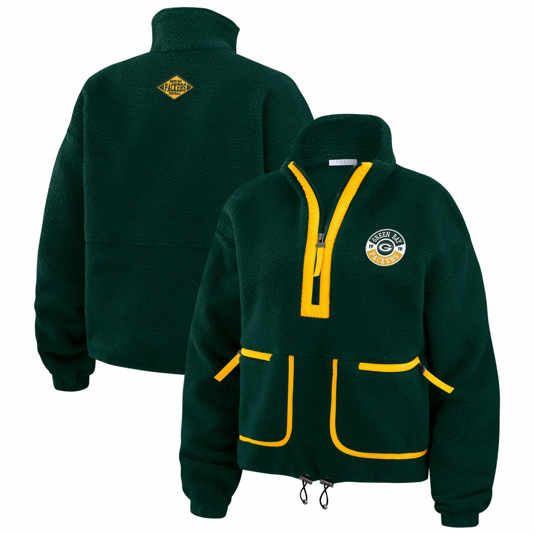 Green Bay Packers WEAR by Erin Andrews Women's Polar Fleece Half-Zip Jacket | NFL US
