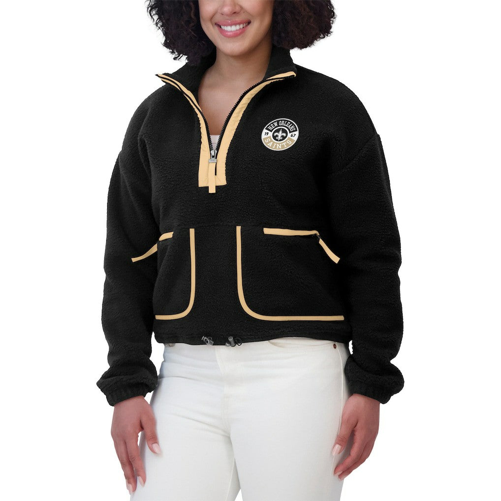 New Orleans Saints WEAR by Erin Andrews Women's Polar Fleece Half-Zip Jacket | NFL New