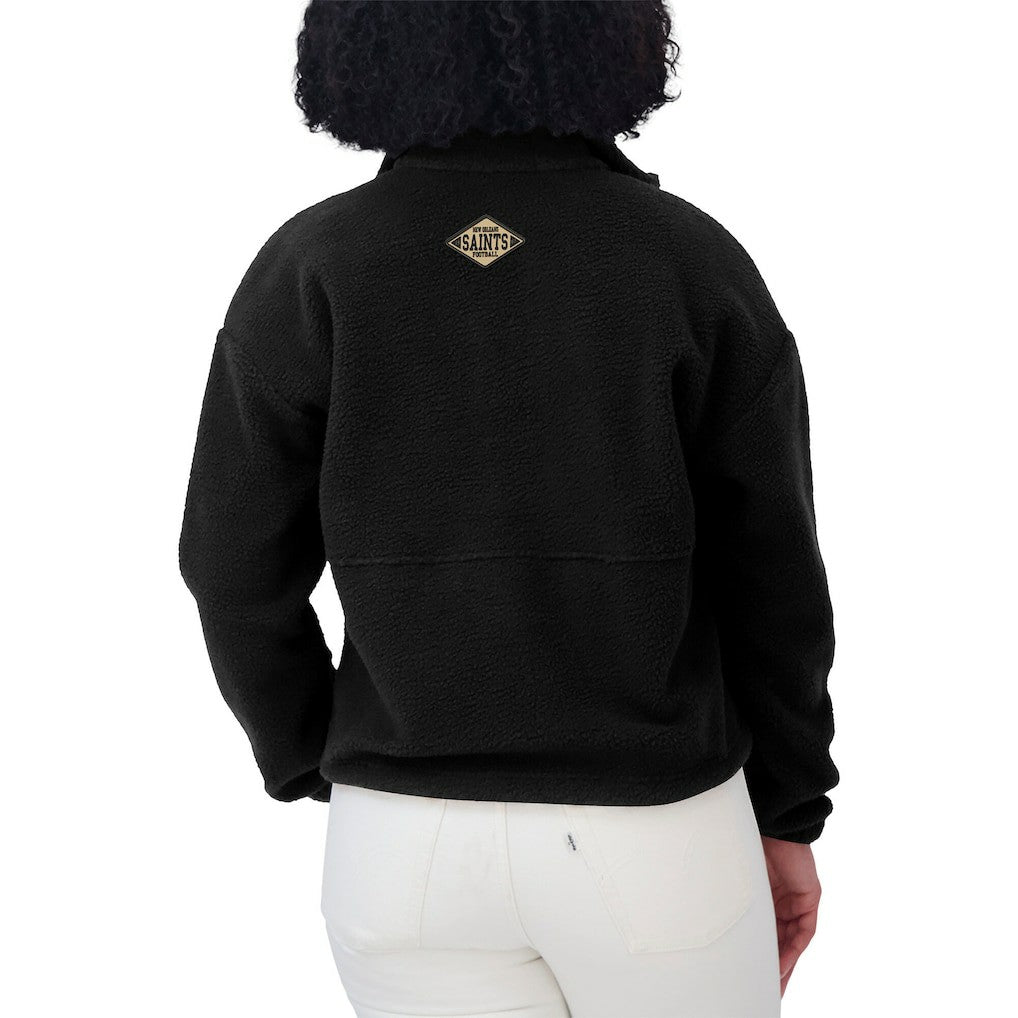 New Orleans Saints WEAR by Erin Andrews Women's Polar Fleece Half-Zip Jacket | NFL New