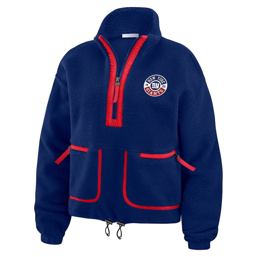New York Giants WEAR by Erin Andrews Women's Polar Fleece Half-Zip Jacket | NFL Hot