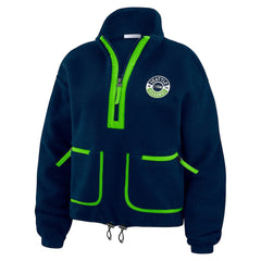 Seattle Seahawks WEAR by Erin Andrews Women's Polar Fleece Half-Zip Jacket | NFL New