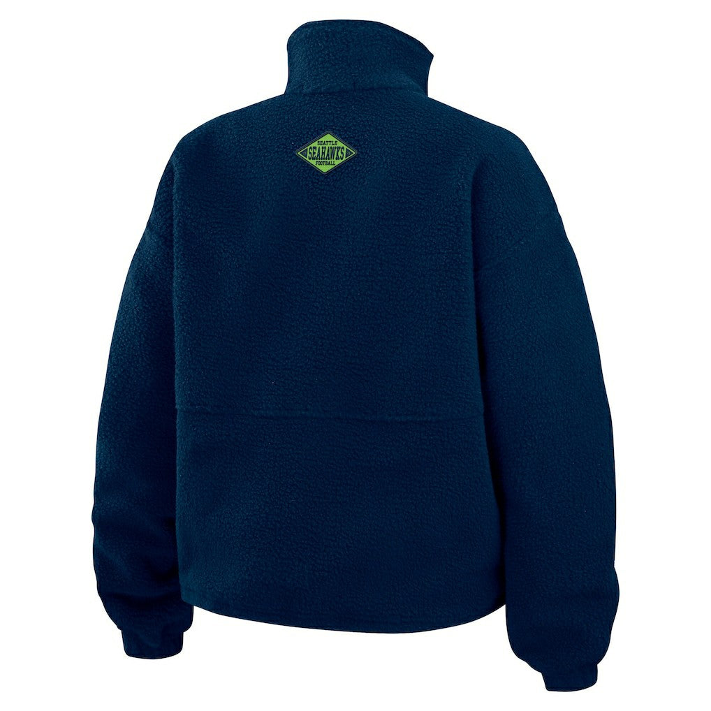 Seattle Seahawks WEAR by Erin Andrews Women's Polar Fleece Half-Zip Jacket | NFL New