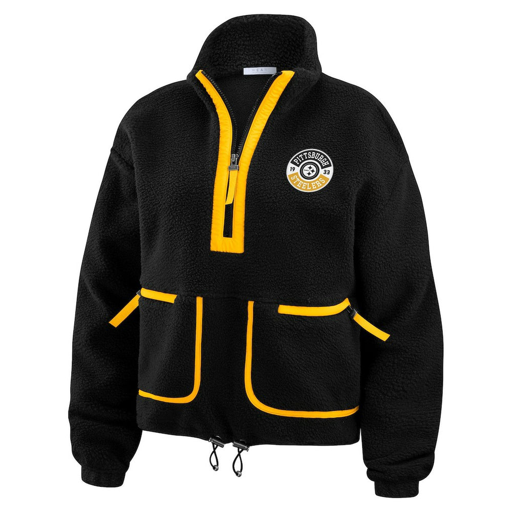 Pittsburgh Steelers WEAR by Erin Andrews Women's Polar Fleece Half-Zip Jacket | NFL On sale