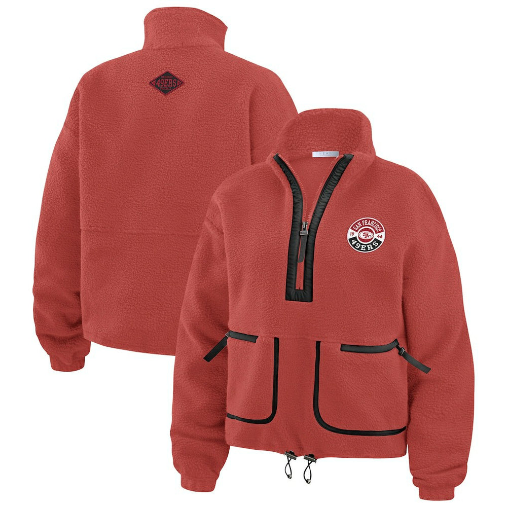 San Francisco 49ers WEAR by Erin Andrews Women's Polar Fleece Half-Zip Jacket | NFL New
