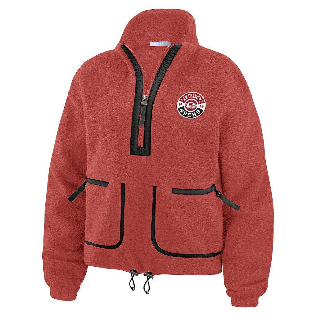 San Francisco 49ers WEAR by Erin Andrews Women's Polar Fleece Half-Zip Jacket | NFL New