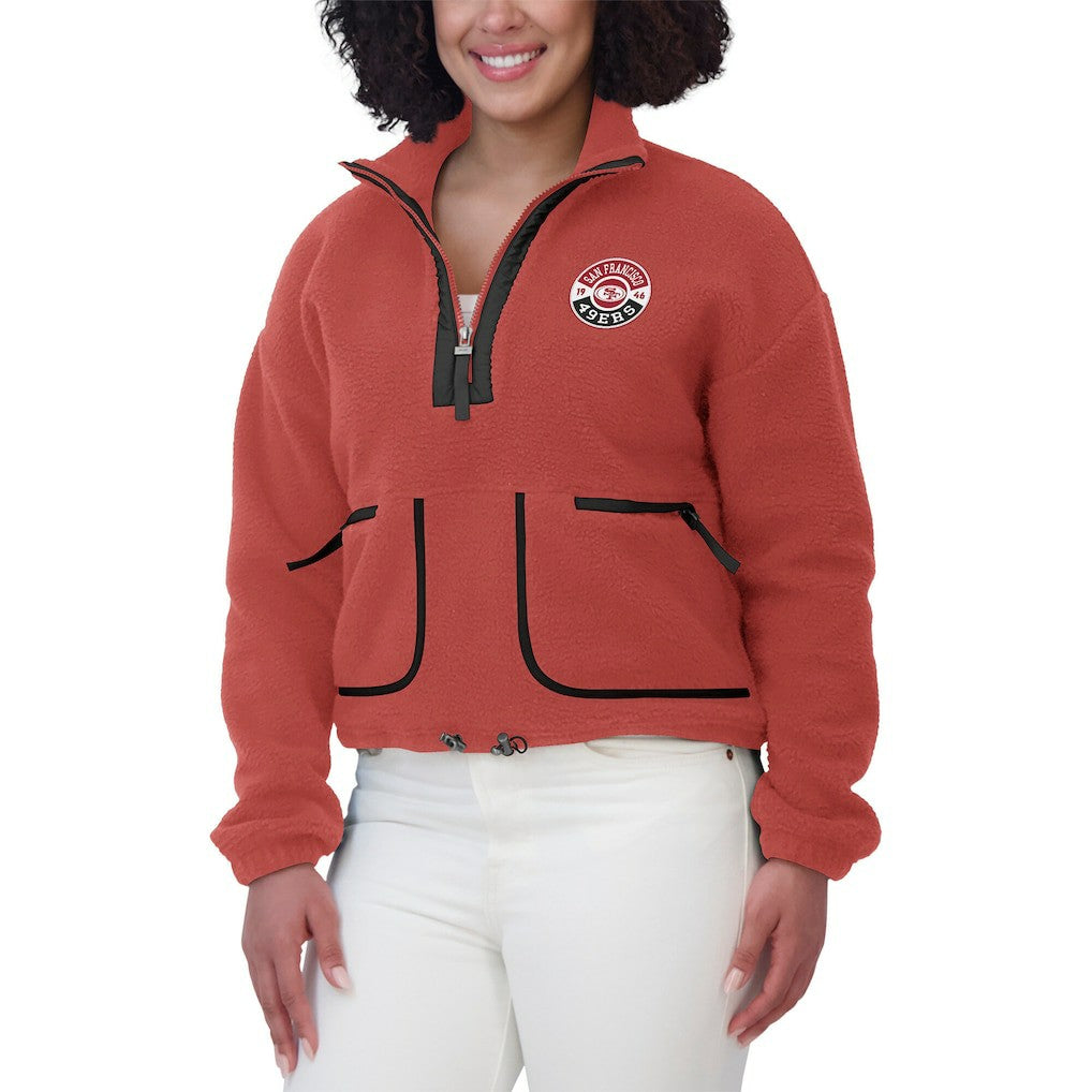 San Francisco 49ers WEAR by Erin Andrews Women's Polar Fleece Half-Zip Jacket | NFL New