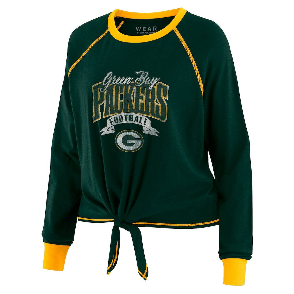 Green Bay Packers WEAR by Erin Andrews Women's Tie-Front Long Sleeve Top | NFL New