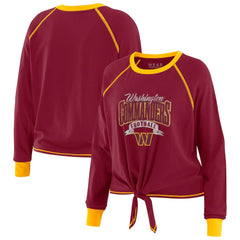 Washington Commanders WEAR by Erin Andrews Women's Tie-Front Long Sleeve Top | NFL Hot