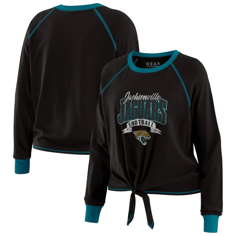 Jacksonville Jaguars WEAR by Erin Andrews Women's Tie-Front Long Sleeve Top | NFL Online