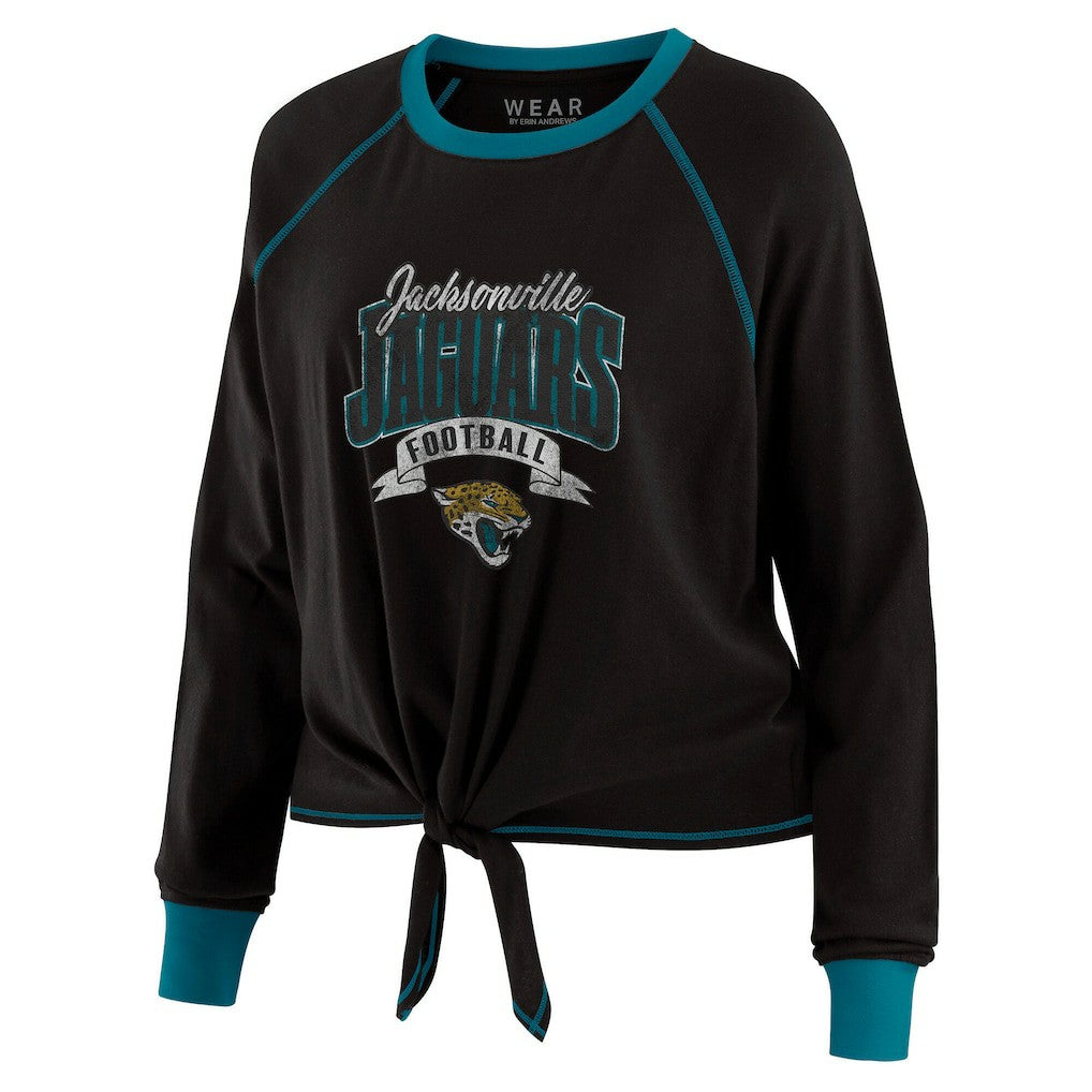 Jacksonville Jaguars WEAR by Erin Andrews Women's Tie-Front Long Sleeve Top | NFL Online
