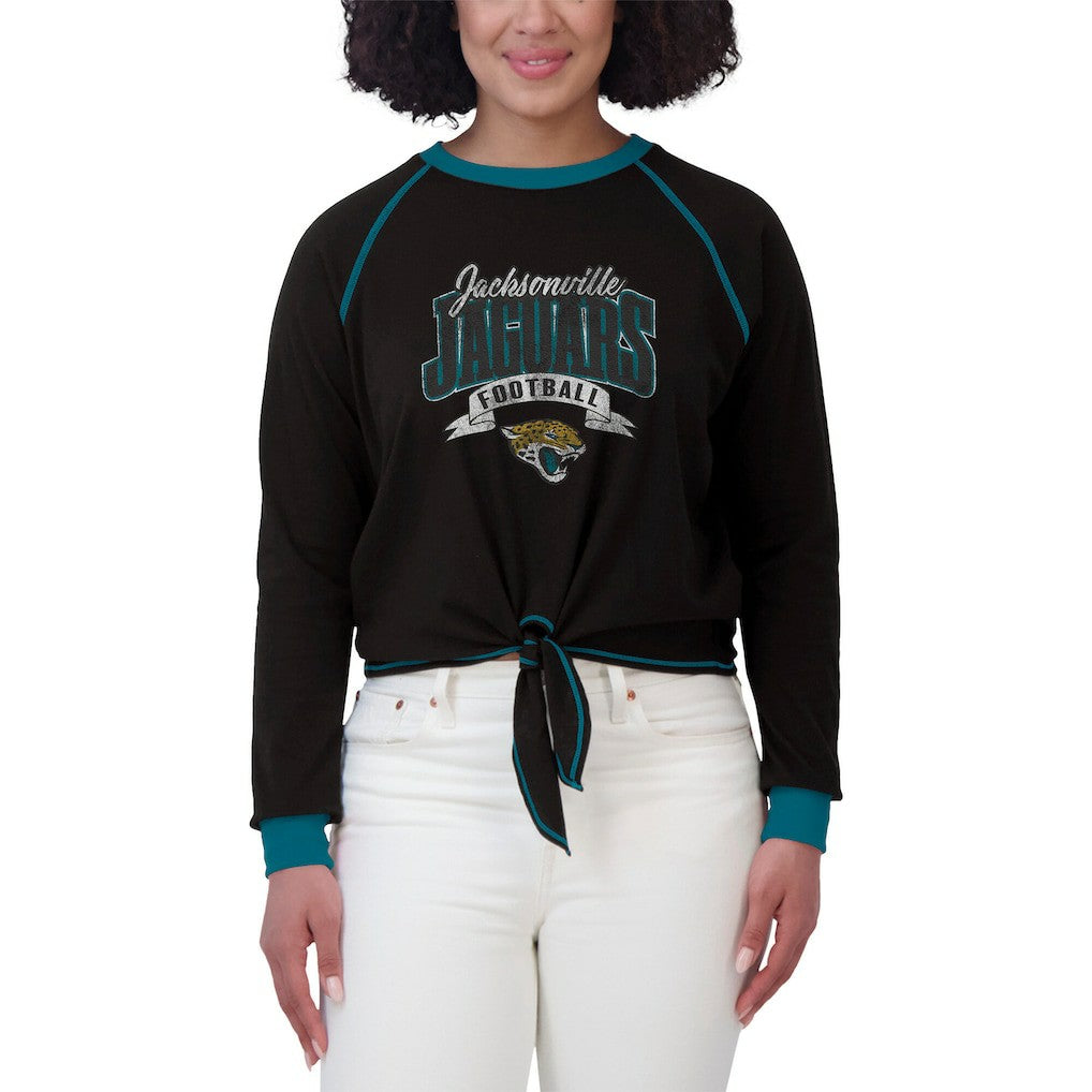 Jacksonville Jaguars WEAR by Erin Andrews Women's Tie-Front Long Sleeve Top | NFL Online