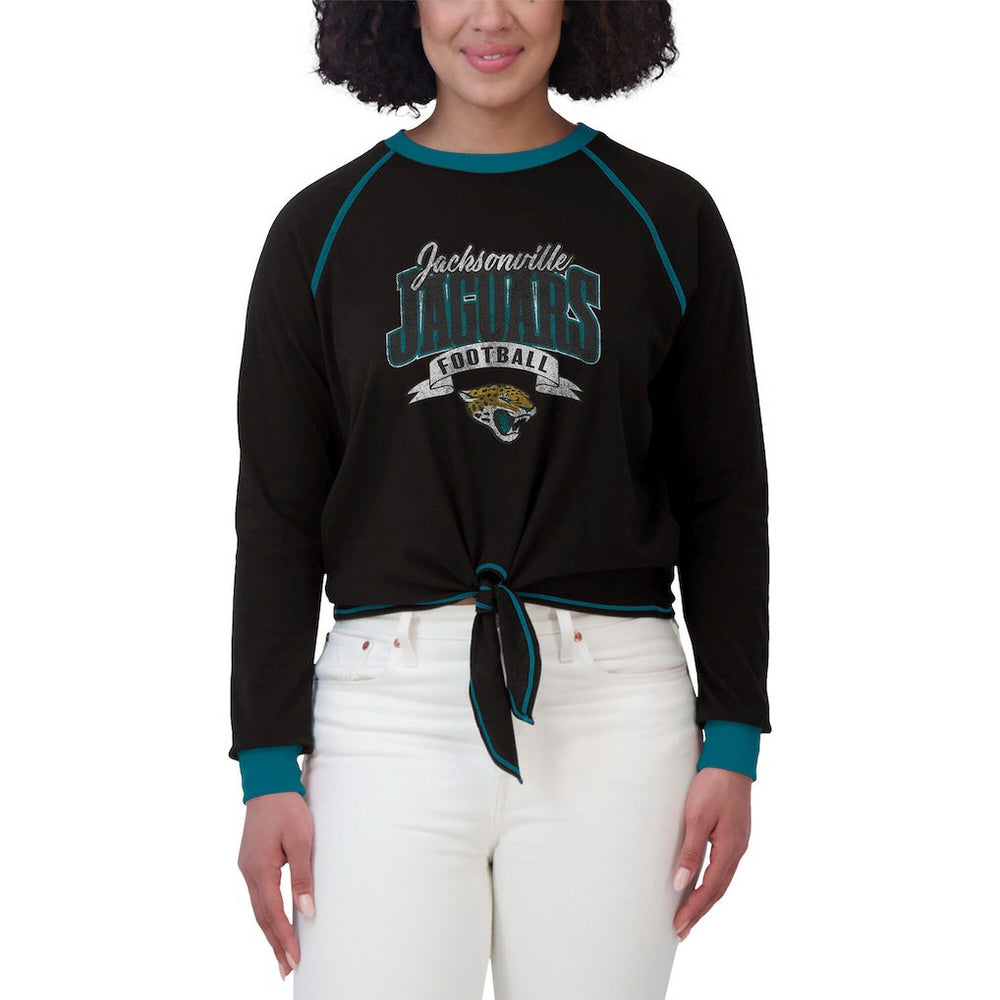 Jacksonville Jaguars WEAR by Erin Andrews Women's Tie-Front Long Sleeve Top | NFL Online
