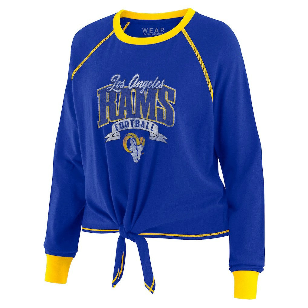 Los Angeles Rams WEAR by Erin Andrews Women's Tie-Front Long Sleeve Top | NFL Hot