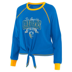 Los Angeles Chargers WEAR by Erin Andrews Women's Tie-Front Long Sleeve Top | NFL On sale