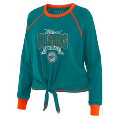 Miami Dolphins WEAR by Erin Andrews Women's Tie-Front Long Sleeve Top | NFL On sale