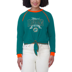 Miami Dolphins WEAR by Erin Andrews Women's Tie-Front Long Sleeve Top | NFL On sale