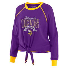 Minnesota Vikings WEAR by Erin Andrews Women's Tie-Front Long Sleeve Top | NFL Hot
