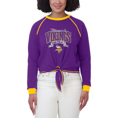 Minnesota Vikings WEAR by Erin Andrews Women's Tie-Front Long Sleeve Top | NFL Hot