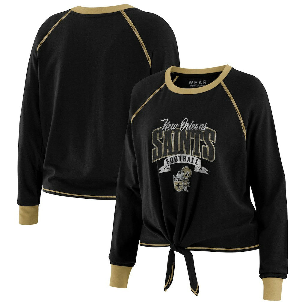 New Orleans Saints WEAR by Erin Andrews Women's Tie-Front Long Sleeve Top | NFL Near me