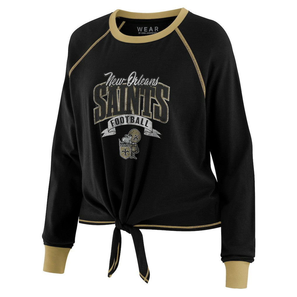 New Orleans Saints WEAR by Erin Andrews Women's Tie-Front Long Sleeve Top | NFL Near me