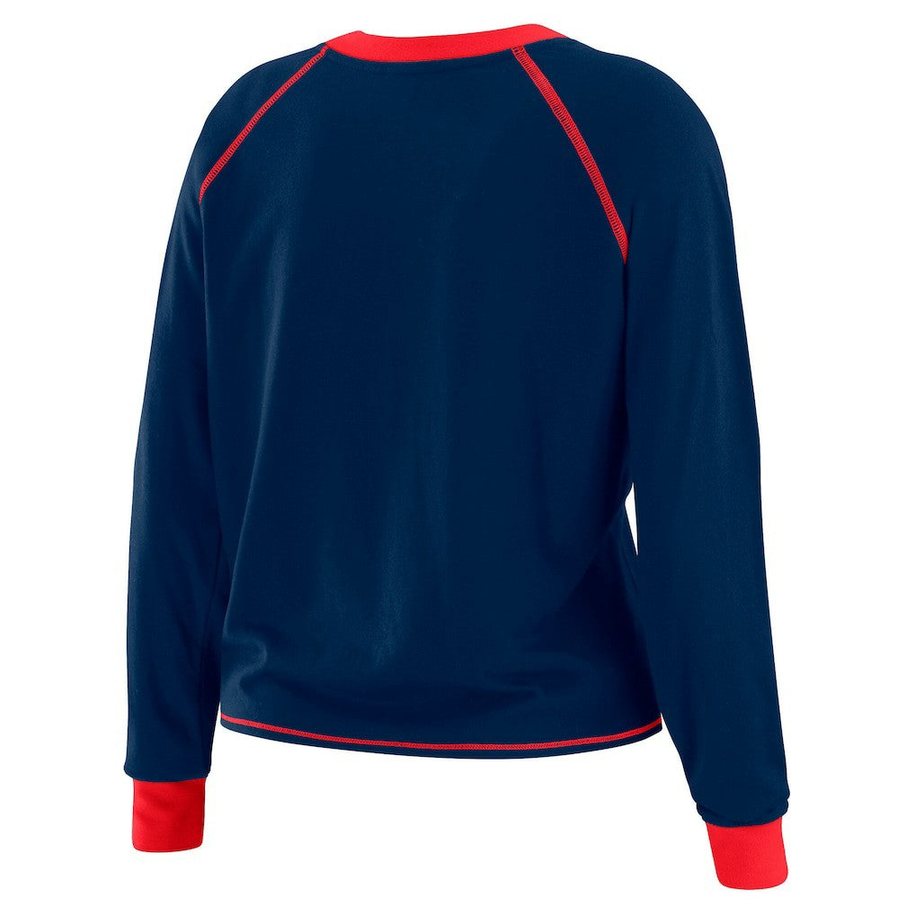 New York Giants WEAR by Erin Andrews Women's Tie-Front Long Sleeve Top | NFL Sale