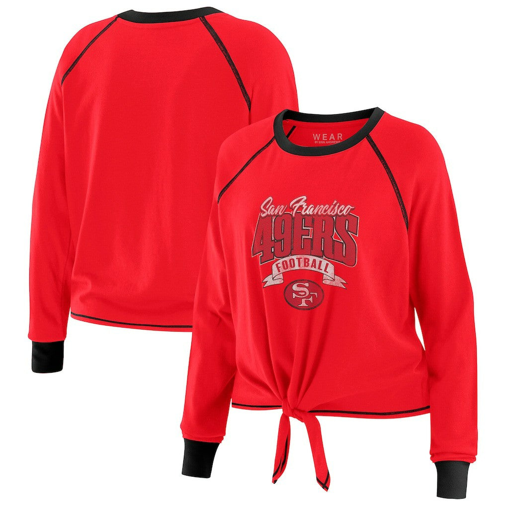 San Francisco 49ers WEAR by Erin Andrews Women's Tie-Front Long Sleeve Top | NFL On sale