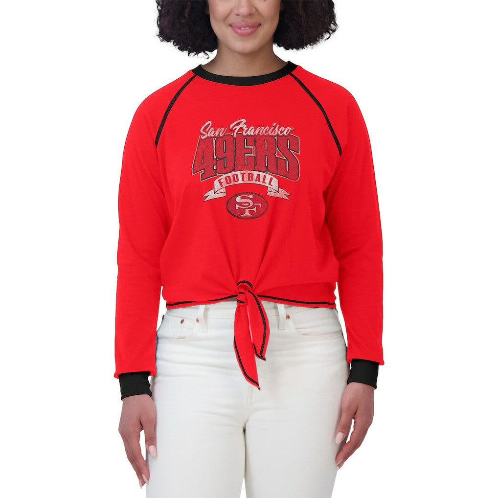 San Francisco 49ers WEAR by Erin Andrews Women's Tie-Front Long Sleeve Top | NFL On sale